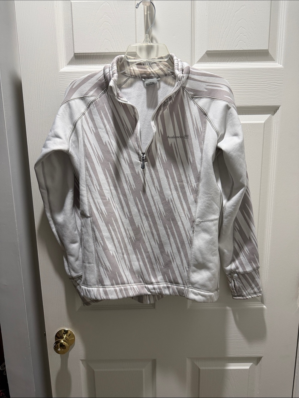Avalanche White and Light Gray Half-Zip Pullover
